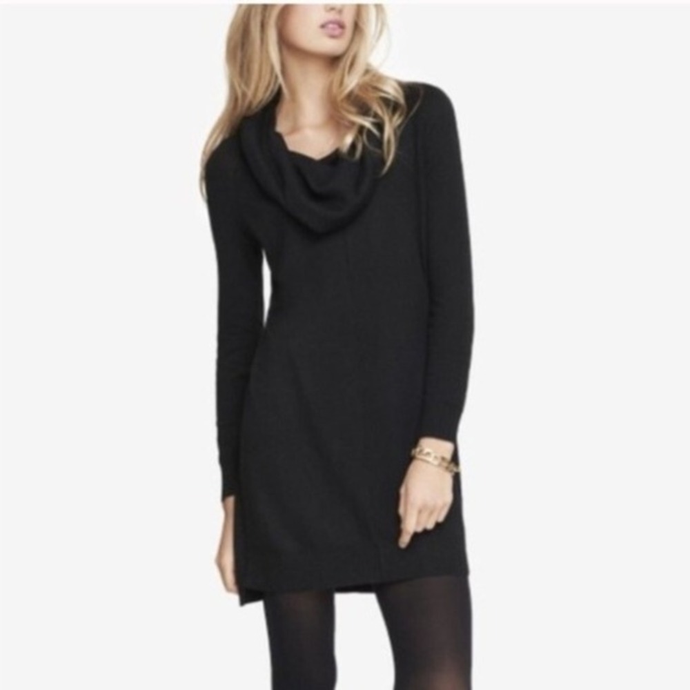 Currant Cowl Neck Sweater Dress Dark Purple Sweater‎ Dress by Express XS